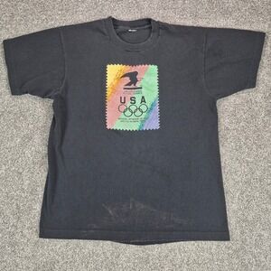Vintage 1992 U.S. Olympic Team T-Shirt Mens Medium Black Single Stitch USPS